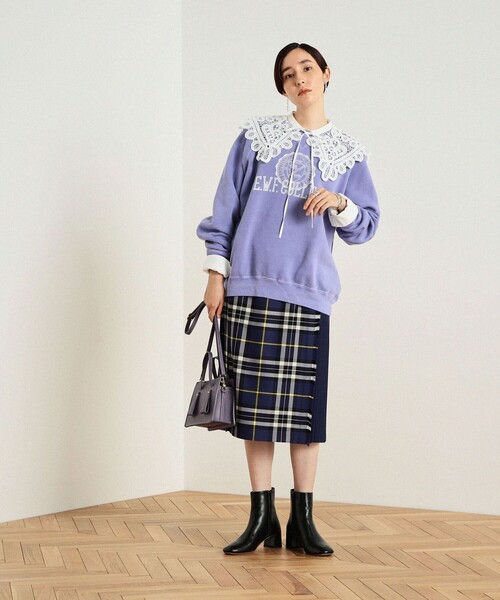 NOLLEY’S(ノーリーズ)の「レースカラー付ロングシャツ(シャツ/ブラウス・レディース・ホワイト/チャコールグレー・38)」の3枚目の写真