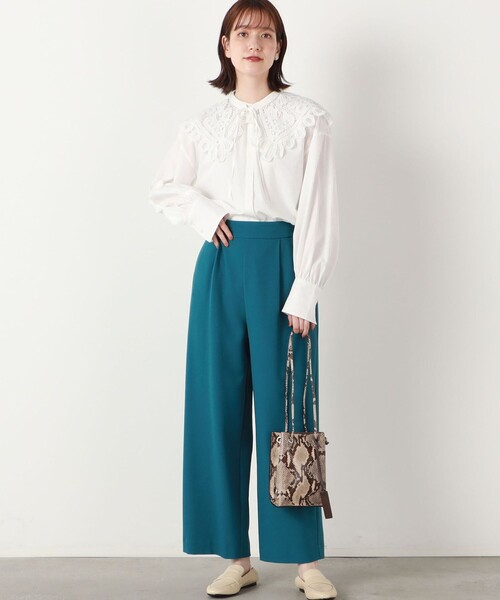 NOLLEY’S(ノーリーズ)の「レースカラー付ロングシャツ(シャツ/ブラウス・レディース・ホワイト/チャコールグレー・38)」の16枚目の写真