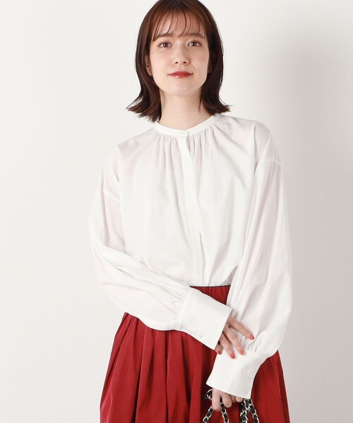 NOLLEY’S(ノーリーズ)の「レースカラー付ロングシャツ(シャツ/ブラウス・レディース・ホワイト/チャコールグレー・38)」の13枚目の写真