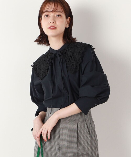 NOLLEY’S(ノーリーズ)の「レースカラー付ロングシャツ(シャツ/ブラウス・レディース・ホワイト/チャコールグレー・38)」の20枚目の写真