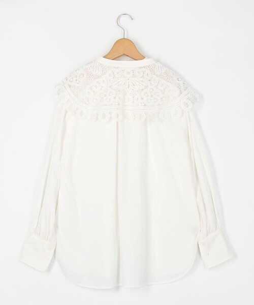 NOLLEY’S(ノーリーズ)の「レースカラー付ロングシャツ(シャツ/ブラウス・レディース・ホワイト/チャコールグレー・38)」の11枚目の写真