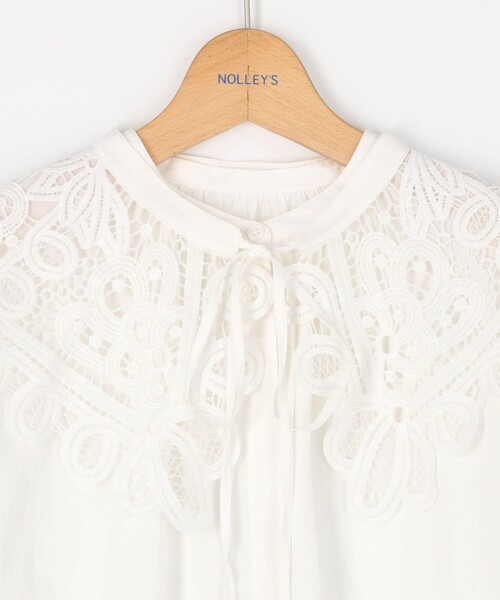 NOLLEY’S(ノーリーズ)の「レースカラー付ロングシャツ(シャツ/ブラウス・レディース・ホワイト/チャコールグレー・38)」の14枚目の写真
