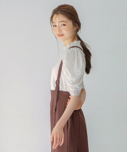 WILLSELECTION(ウィルセレクション)の「刺繍レースハイネックブラウス(シャツ/ブラウス・レディース・オフホワイト/ブラック・MEDIUM)」の6枚目の写真