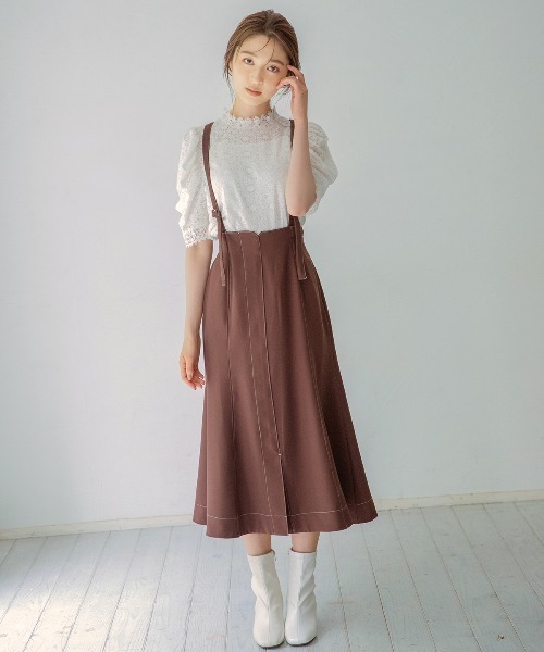 WILLSELECTION(ウィルセレクション)の「刺繍レースハイネックブラウス(シャツ/ブラウス・レディース・オフホワイト/ブラック・MEDIUM)」の3枚目の写真