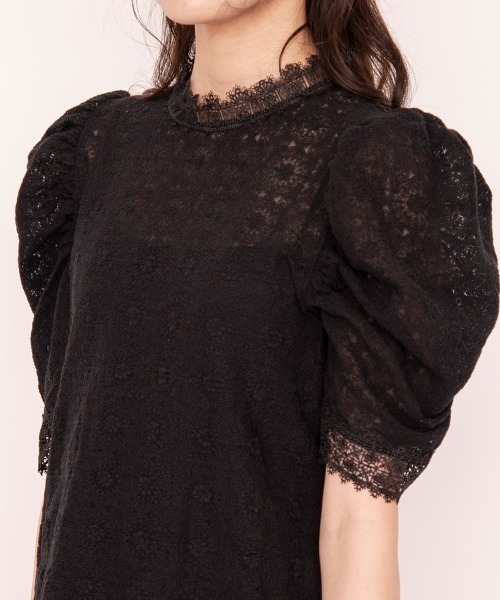 WILLSELECTION(ウィルセレクション)の「刺繍レースハイネックブラウス(シャツ/ブラウス・レディース・オフホワイト/ブラック・MEDIUM)」の9枚目の写真