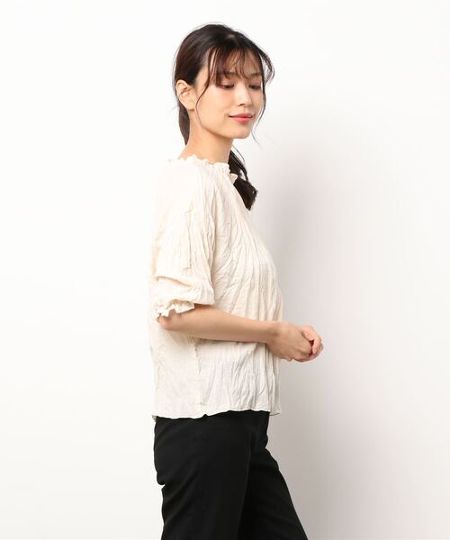 Samansa Mos2(サマンサ モスモス)の「クリンクル加工前後着ブラウス(シャツ/ブラウス・レディース・ピンク/モカ/キナリ・フリ-)」の4枚目の写真