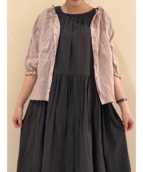 Samansa Mos2(サマンサ モスモス)の「クリンクル加工前後着ブラウス(シャツ/ブラウス・レディース・ピンク/モカ/キナリ・フリ-)」の3枚目の写真