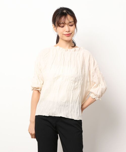 Samansa Mos2(サマンサ モスモス)の「クリンクル加工前後着ブラウス(シャツ/ブラウス・レディース・ピンク/モカ/キナリ・フリ-)」の6枚目の写真