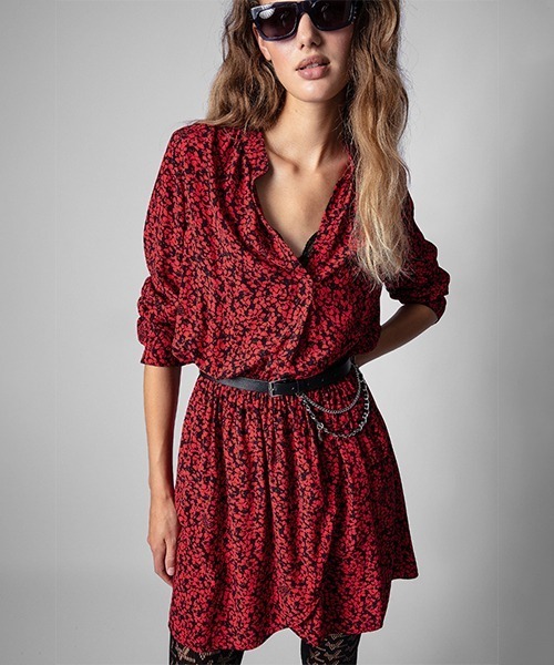 ZADIG&VOLTAIRE(ザディグ エ ヴォルテール)の「RINKA SMALL BICO FLOWERS(ワンピース・レディース・レッド・XS/M/S)」の7枚目の写真
