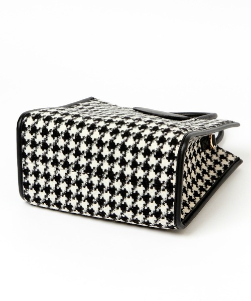 Heather(ヘザー)の「パイピングBOXトート 229086(ハンドバッグ・レディース・ブラック/ハウンドトゥース・ONE SIZE)」の16枚目の写真