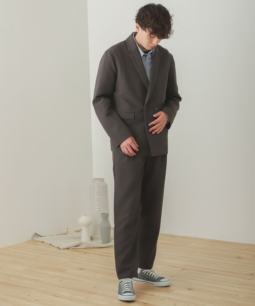 SENSE OF PLACE by URBAN RESEARCH（センスオブプレイスバイアーバンリサーチ）の「『セットアップ対応』ダブルテーラードジャケット（その他アウター・メンズ・ベージュ/ブラウン/チャコールグレー・MEDIUM/LARGE）」の4枚目の写真