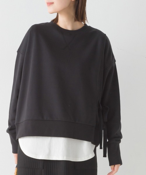 OMNES(オムネス)の「裏毛サイドリボンスウェットアンサンブル(Tシャツ/カットソー・レディース・モカ/ミント/ブラック/ベージュ・FREE)」の16枚目の写真