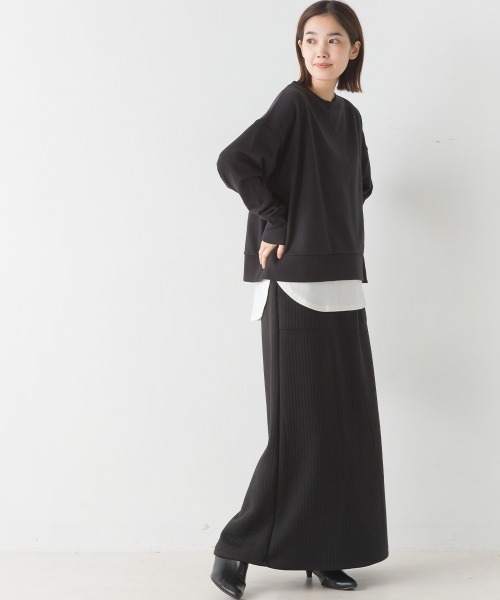 OMNES(オムネス)の「裏毛サイドリボンスウェットアンサンブル(Tシャツ/カットソー・レディース・モカ/ミント/ブラック/ベージュ・FREE)」の13枚目の写真