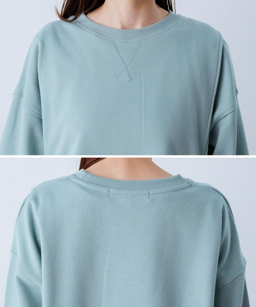 OMNES(オムネス)の「裏毛サイドリボンスウェットアンサンブル(Tシャツ/カットソー・レディース・モカ/ミント/ブラック/ベージュ・FREE)」の8枚目の写真
