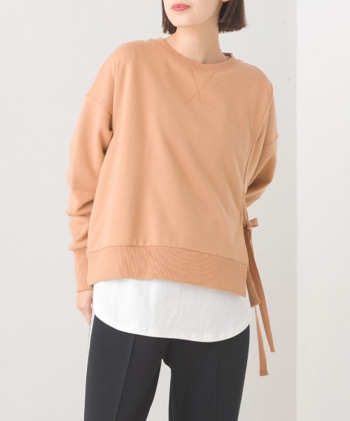 OMNES(オムネス)の「裏毛サイドリボンスウェットアンサンブル(Tシャツ/カットソー・レディース・モカ/ミント/ブラック/ベージュ・FREE)」の17枚目の写真