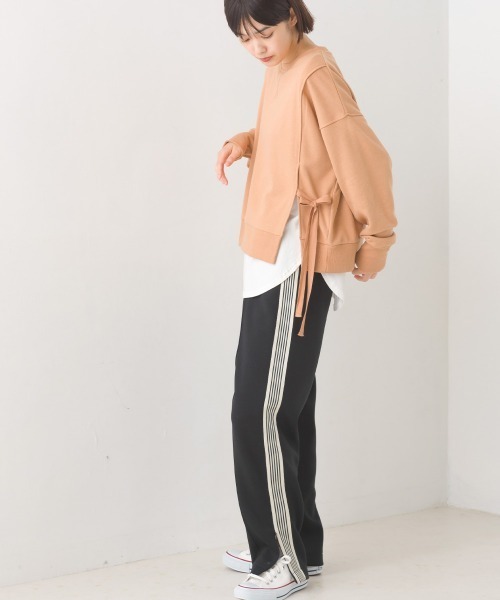 OMNES(オムネス)の「裏毛サイドリボンスウェットアンサンブル(Tシャツ/カットソー・レディース・モカ/ミント/ブラック/ベージュ・FREE)」の20枚目の写真