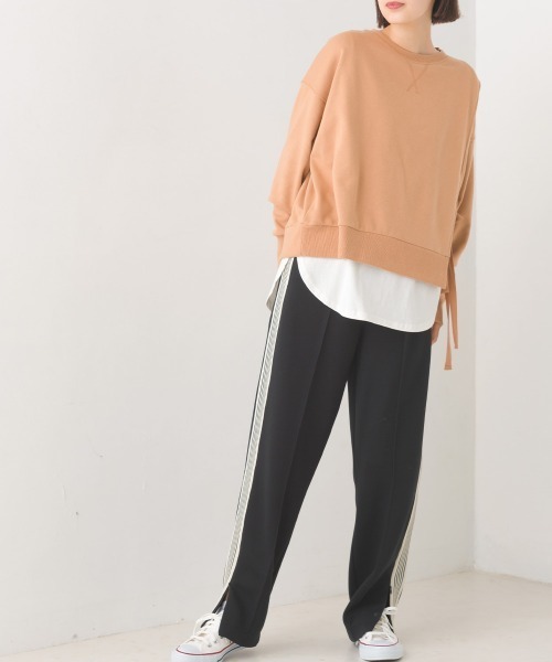 OMNES(オムネス)の「裏毛サイドリボンスウェットアンサンブル(Tシャツ/カットソー・レディース・モカ/ミント/ブラック/ベージュ・FREE)」の21枚目の写真