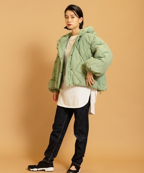 CIENA（シエナ）の「エコダウンダイヤキルティングジャケット（ダウンジャケット/コート・レディース・ブラック/ブルー/アイボリー/ミント/モカ/グレー系その他・FREE）」の11枚目の写真