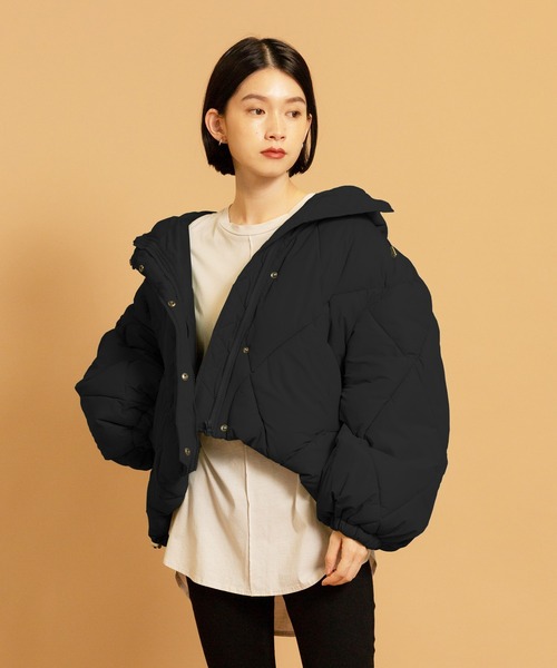 CIENA（シエナ）の「エコダウンダイヤキルティングジャケット（ダウンジャケット/コート・レディース・ブラック/ブルー/アイボリー/ミント/モカ/グレー系その他・FREE）」の10枚目の写真