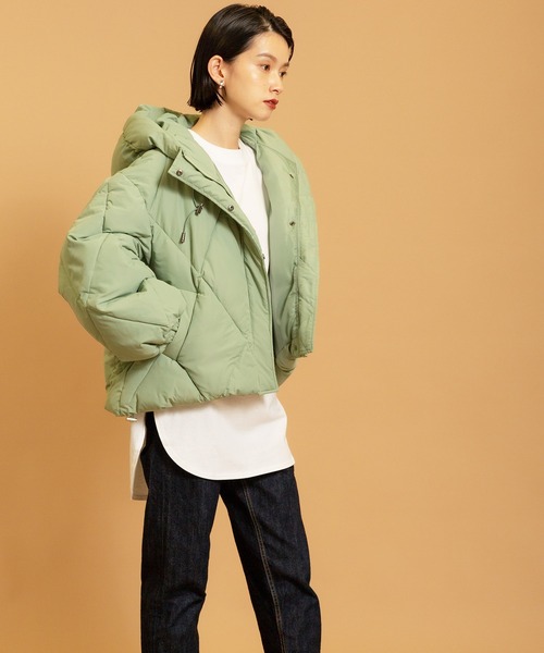 CIENA（シエナ）の「エコダウンダイヤキルティングジャケット（ダウンジャケット/コート・レディース・ブラック/ブルー/アイボリー/ミント/モカ/グレー系その他・FREE）」の9枚目の写真