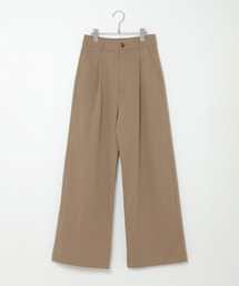 【セットアップ対応】タック入りストレートパンツ　チェック＆無地/ウエストイージー