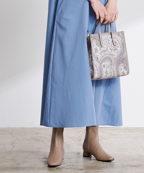 UR'S（ユアーズ）の「4.5cmスクエアトゥブーツ（ブーツ・レディース・ベージュ系その他/ホワイト/ベージュ/ボルドー/ブラック/ミント/アイボリー/ダークブラウン・S/M/L/LL）」の5枚目の写真