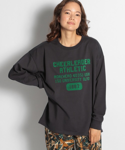 niko and...（ニコアンド）の「ヘビーコットンロゴロンＴ（Tシャツ/カットソー・レディース・オフホワイト/ボルドー/クリーム/チャコール・MEDIUM/LARGE）」の2枚目の写真