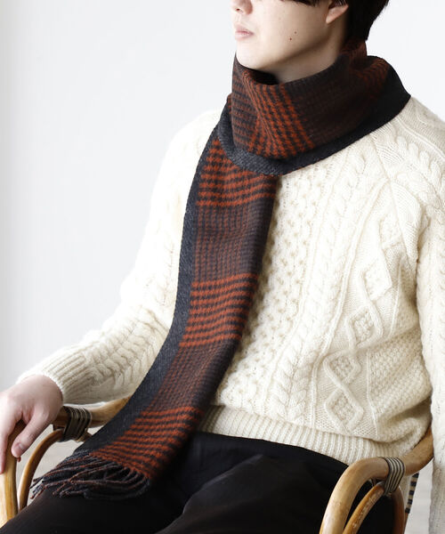 BEAMS LIGHTS(ビームスライツ)の「BEAMS LIGHTS / リバーシブル チェック マフラー(マフラー・メンズ・ブルー/グレー/グリーン・ONE SIZE)」の1枚目の写真