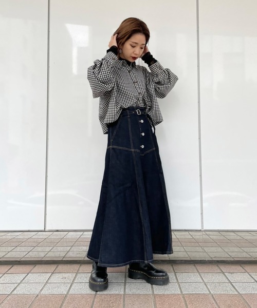 FREE'S MART（フリーズマート）の「◆ボリュームスリーブ短丈シャツ（シャツ/ブラウス・レディース・ホワイト/ブラウン系その他/ブラック系その他・FREE）」の13枚目の写真