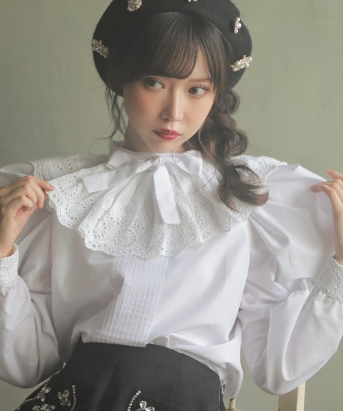 Swankiss(スワンキス)の「DR sweet TOPS(シャツ/ブラウス・レディース・ホワイト/ブラック/ベージュ・FREE)」の6枚目の写真