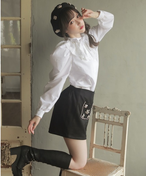 Swankiss(スワンキス)の「DR sweet TOPS(シャツ/ブラウス・レディース・ホワイト/ブラック/ベージュ・FREE)」の8枚目の写真