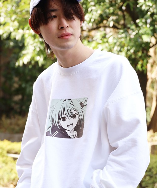 ROOPTOKYO（ループトウキョウ）の「【ROOPTOKYOオリジナル】出会って5秒でバトル 天翔優利プリント 刺繍 スウェットトレーナー アニメプリント 裏起毛 優利（スウェット・メンズ・ホワイト/ピンク/ブラック・M/L/XXL/XL）」の2枚目の写真