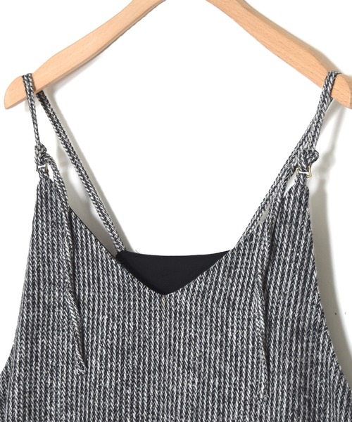 Alley by w closet（アリーバイダブルクローゼット）の「【Alley】起毛ストライプキャミワンピース（ワンピース・レディース・グレー・FREE）」の3枚目の写真