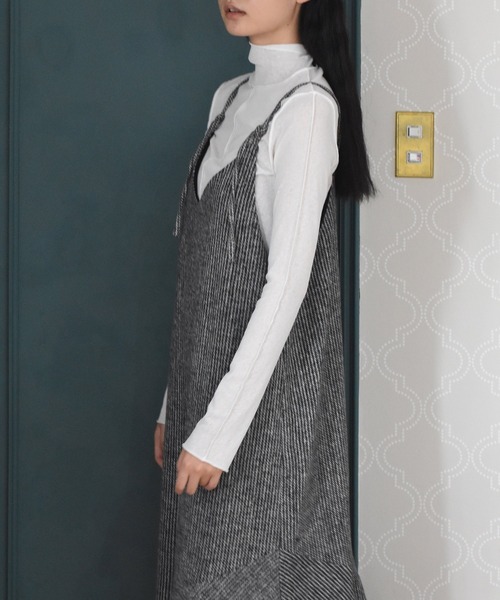 Alley by w closet（アリーバイダブルクローゼット）の「【Alley】起毛ストライプキャミワンピース（ワンピース・レディース・グレー・FREE）」の17枚目の写真