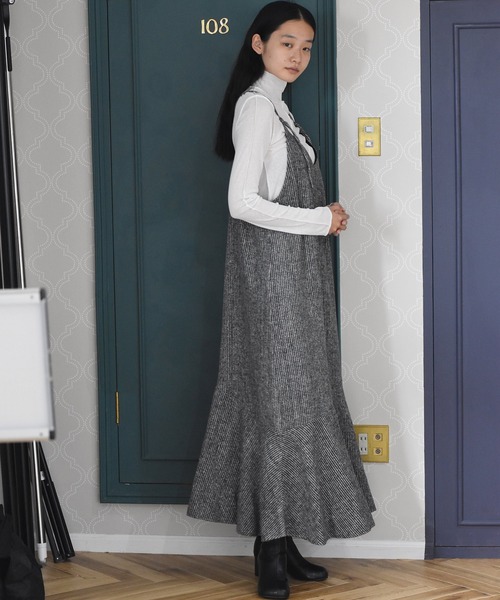 Alley by w closet（アリーバイダブルクローゼット）の「【Alley】起毛ストライプキャミワンピース（ワンピース・レディース・グレー・FREE）」の14枚目の写真