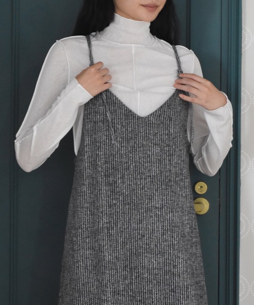 Alley by w closet（アリーバイダブルクローゼット）の「【Alley】起毛ストライプキャミワンピース（ワンピース・レディース・グレー・FREE）」の10枚目の写真