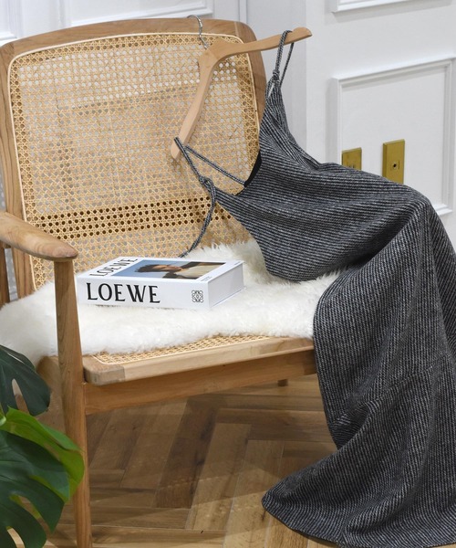 Alley by w closet（アリーバイダブルクローゼット）の「【Alley】起毛ストライプキャミワンピース（ワンピース・レディース・グレー・FREE）」の8枚目の写真