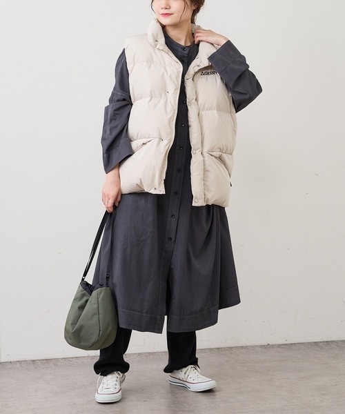 PUAL CE CIN（ピュアルセシン）の「製品染めプリントワンピース（ワンピース・レディース・ベージュ/ブルー/モカ/スミクロ・FREE）」の2枚目の写真