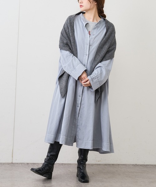 PUAL CE CIN（ピュアルセシン）の「製品染めプリントワンピース（ワンピース・レディース・ベージュ/ブルー/モカ/スミクロ・FREE）」の21枚目の写真