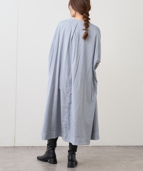 PUAL CE CIN（ピュアルセシン）の「製品染めプリントワンピース（ワンピース・レディース・ベージュ/ブルー/モカ/スミクロ・FREE）」の10枚目の写真