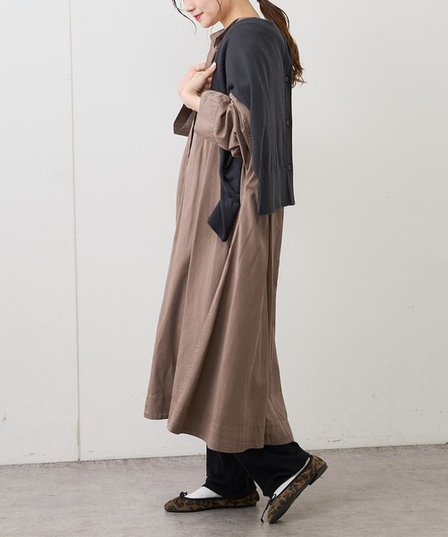 PUAL CE CIN（ピュアルセシン）の「製品染めプリントワンピース（ワンピース・レディース・ベージュ/ブルー/モカ/スミクロ・FREE）」の5枚目の写真