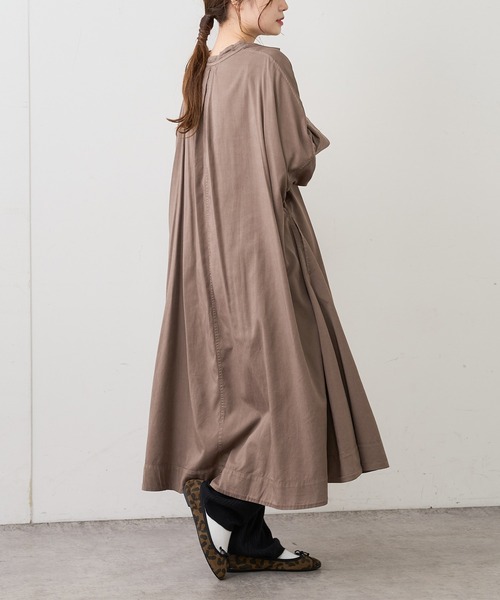 PUAL CE CIN（ピュアルセシン）の「製品染めプリントワンピース（ワンピース・レディース・ベージュ/ブルー/モカ/スミクロ・FREE）」の8枚目の写真