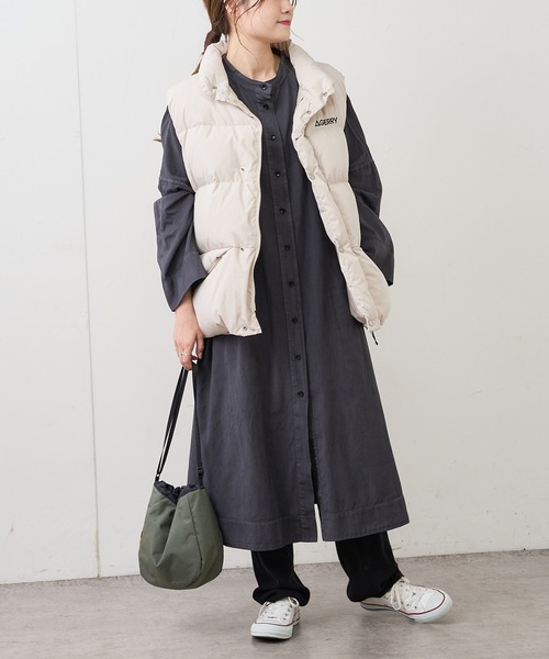 PUAL CE CIN（ピュアルセシン）の「製品染めプリントワンピース（ワンピース・レディース・ベージュ/ブルー/モカ/スミクロ・FREE）」の19枚目の写真