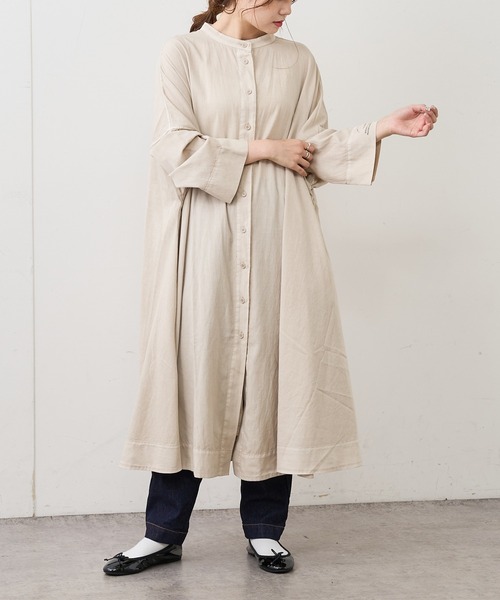 PUAL CE CIN（ピュアルセシン）の「製品染めプリントワンピース（ワンピース・レディース・ベージュ/ブルー/モカ/スミクロ・FREE）」の12枚目の写真