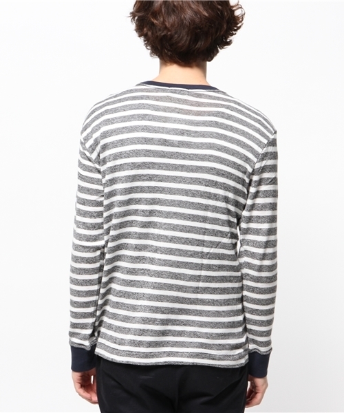 OUTLET(アウトレット)の「【Ciaopanic】ネップボーダー配色ポケTee(Tシャツ/カットソー・メンズ・ネイビー/ホワイト/ブルー・MEDIUM/LARGE)」の4枚目の写真