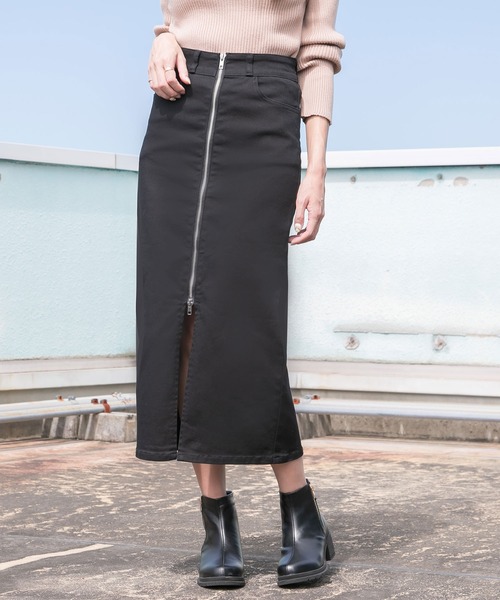 Newlyme(ニューリーミー)の「フロントジップストレッチタイトスカート(スカート・レディース・ブラック・SMALL/MEDIUM/LARGE/X-LARGE/XX-LARGE/X-SMALL)」の4枚目の写真