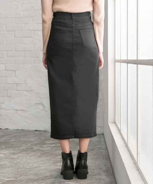 Newlyme(ニューリーミー)の「フロントジップストレッチタイトスカート(スカート・レディース・ブラック・SMALL/MEDIUM/LARGE/X-LARGE/XX-LARGE/X-SMALL)」の7枚目の写真