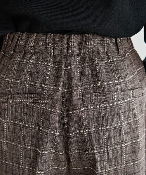 STYLE DELI(スタイルデリ)の「ステッチチェック柄ワイドパンツ(その他パンツ・レディース・ブラック/ブラウン・01/02)」の9枚目の写真