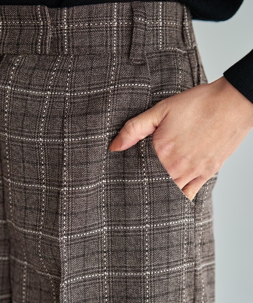 STYLE DELI(スタイルデリ)の「ステッチチェック柄ワイドパンツ(その他パンツ・レディース・ブラック/ブラウン・01/02)」の10枚目の写真