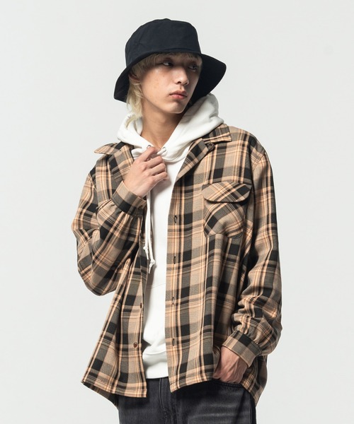 glamb（グラム）の「Double Pocket Check SH / ダブルポケットチェックシャツ（シャツ/ブラウス・メンズ・ブラック/グリーン/イエロー・L/M/S）」の2枚目の写真